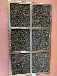 ST437-700 replacement filter — aluminum frame with gray 45 PPI QUADRAFOAM media in six cells. This is the part sold.